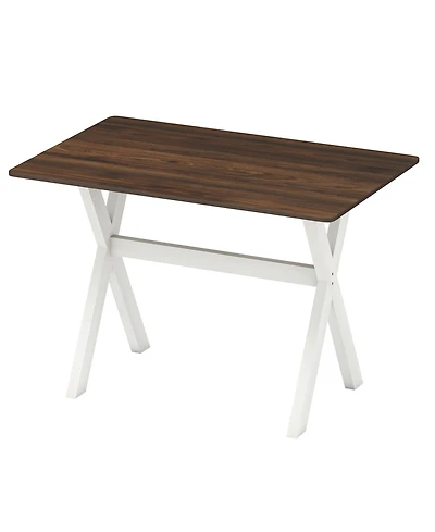 Slickblue Modern Wooden Dining Table with X Shaped Frame Kitchen Table