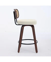 flynama 26" Rattan Counter Height Swivel Bar Stools Set of 3