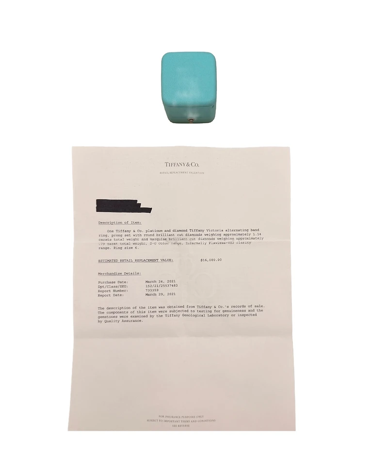 Pre-Owned Tiffany & Co Platinum Diamond Victoria Ring