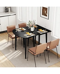 Slickblue Extendable Dining Table Set with Half Round and Rectangular Tables