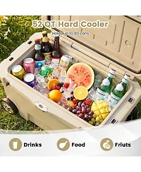 Gouun 52-Quart Wheeled Hard Cooler with 6-Day Ice Retention, 80-Can Capacity
