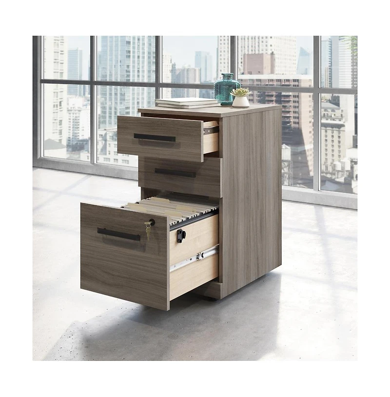 Sauder Affirm Commercial Office File Cabinet, Hudson Elm finish