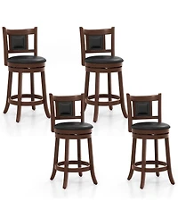 Gymax 25.5'' Swivel Bar Stool Set of Counter Height Bar Stools Armless Chairs for Pub