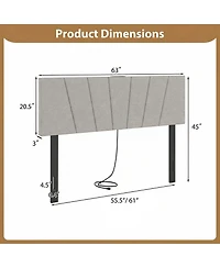 Slickblue Modern Geometric Bed Headboard Upholstered Design for Bedroom Wall Decor