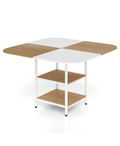 Modern 47.5 Inches Square Kitchen Table Mixed Color Tabletop