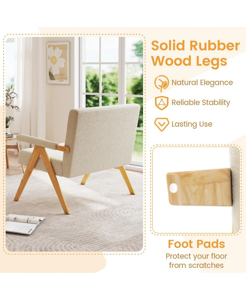 Gouun Sherpa Fabric Loveseat Sofa with Ergonomic Slanted Backrest