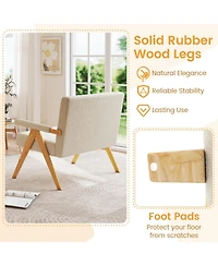 Gouun Sherpa Fabric Loveseat Sofa with Ergonomic Slanted Backrest