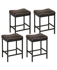 Gymax 2 Pcs Bar Stools Set of 2 25 Inch Counter Height Bar Chairs for Kitchen Island