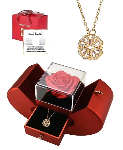 Gnuadz Preserved Rose Necklace Daughter Gift