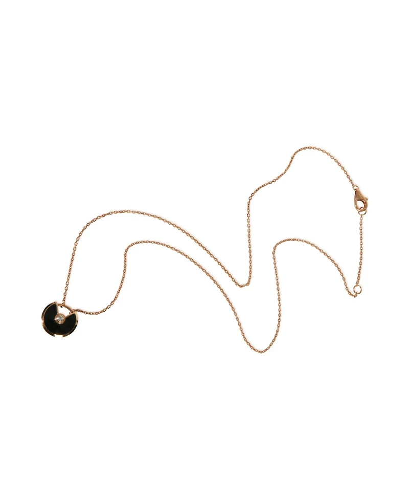 Pre-Owned Cartier Rose Gold Diamond Extra Small Model Amulette Necklace