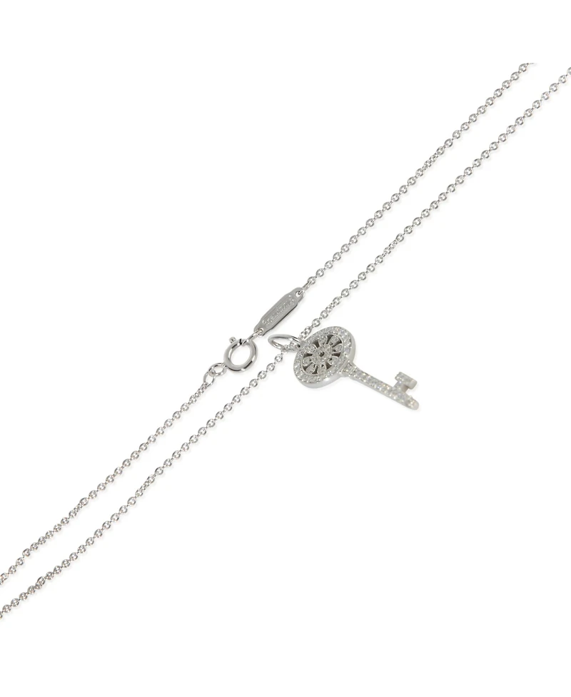 Pre-Owned Tiffany & Co Platinum Diamond Mini Model Petals Key Pendant