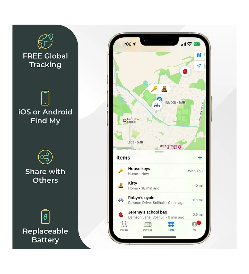 Roam Smart Tracker - Bluetooth Item Locator, No Subscription, Waterproof | Apple and Android | 2-Pack