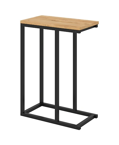 Slickblue Modern C-Shaped Side Table with Metal Frame, Compact End for Small Spaces