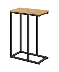 Slickblue Modern C-Shaped Side Table with Metal Frame, Compact End for Small Spaces