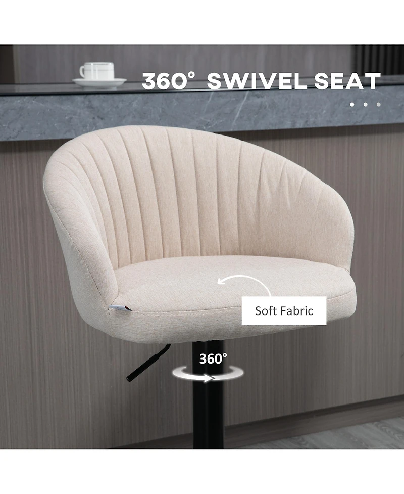 flynama Adjustable Swivel Bar Stools Set of 2, Linen Touch Fabric