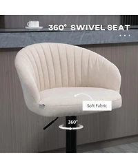 flynama Adjustable Swivel Bar Stools Set of 2, Linen Touch Fabric