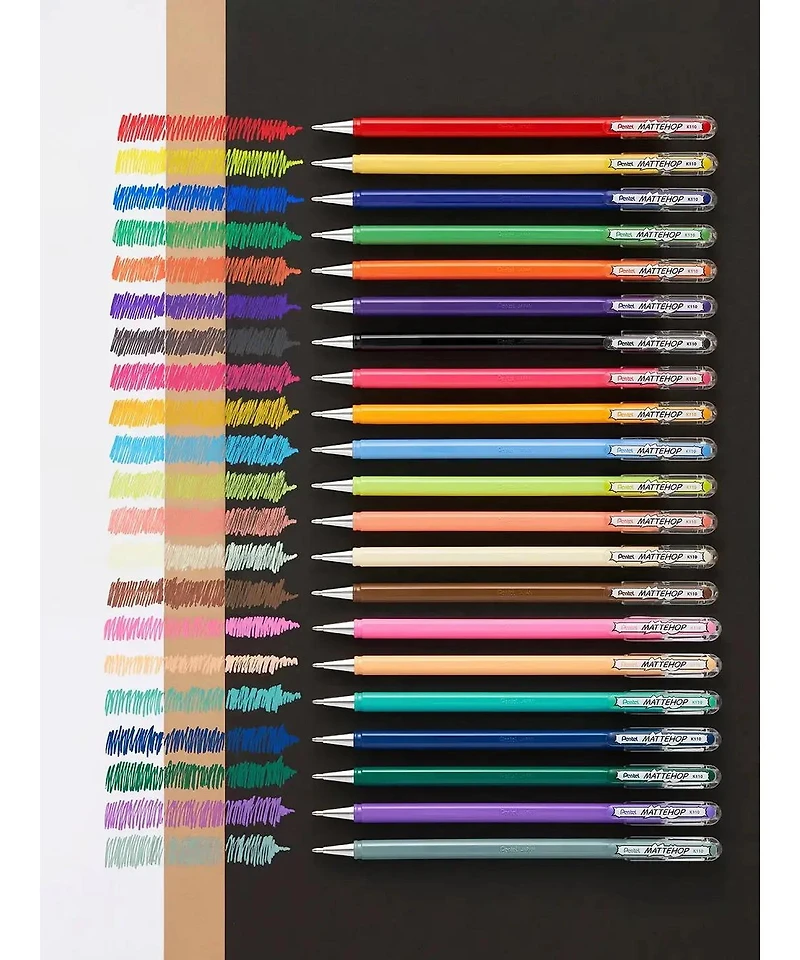 Pentel Arts Hybrid Mattehop Gel Roller, 1.0mm, 8-Pk