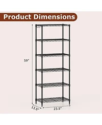 Sugift 6 Tier Metal Storage Shelving Unit with 900 lb Capacity