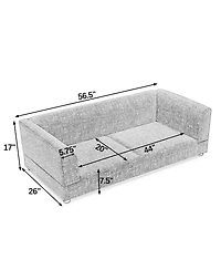 Clihome Dog Sofa for Medium Large Dog, Rectangular Design with Backrest, Armrests, Soft Cushion
