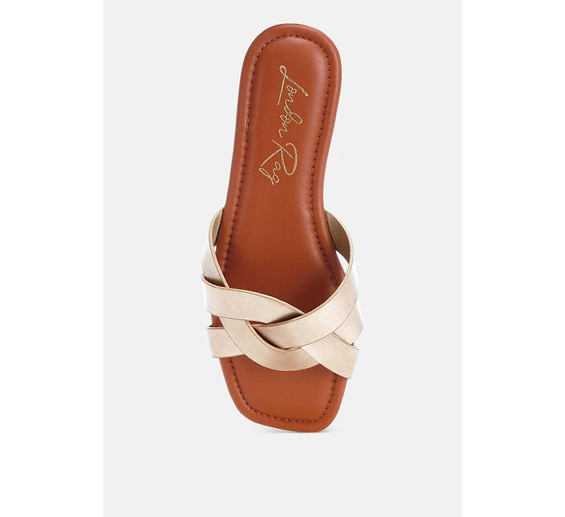 London Rag Women's Dickery Knotted Straps Detail Slip Ons