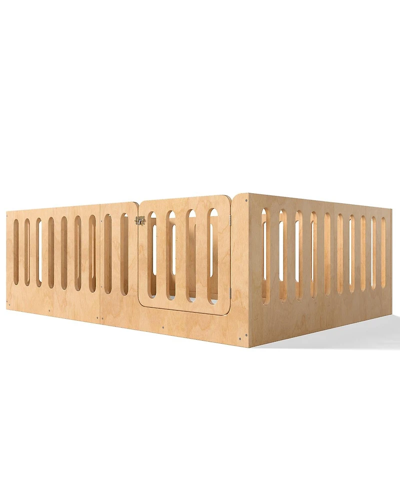 Streamdale Furniture Montessori Floor Bed with High Fence and Door