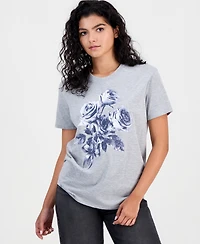 Self Esteem Juniors' Rose Graphic-Print Short-Sleeve T-Shirt