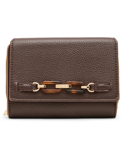 Anne Klein Tortoise Chain Link Trifold Wallet