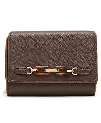 Anne Klein Tortoise Chain Link Trifold Wallet