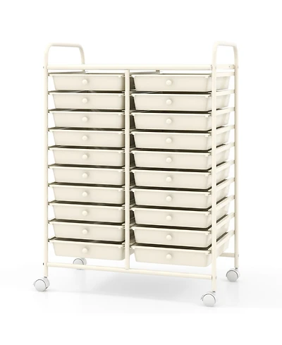 Slickblue Rolling Storage Cart 20 Drawer Organizer for Studio Use