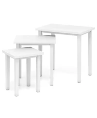 Slickblue Farmhouse Rectangle Side Table Set of 3, Rustic End Tables for Living Room