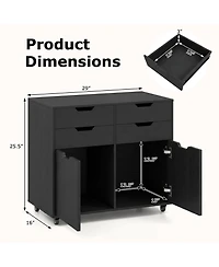 Slickblue Rolling File Cabinet 4 Drawer for Home Office Organization