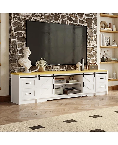 Homsee Large Tv Stand with 4 Drawers, Media Console