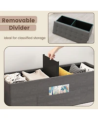 Gouun 43 in Padded Folding Storage Ottoman Bench with Removable Divider