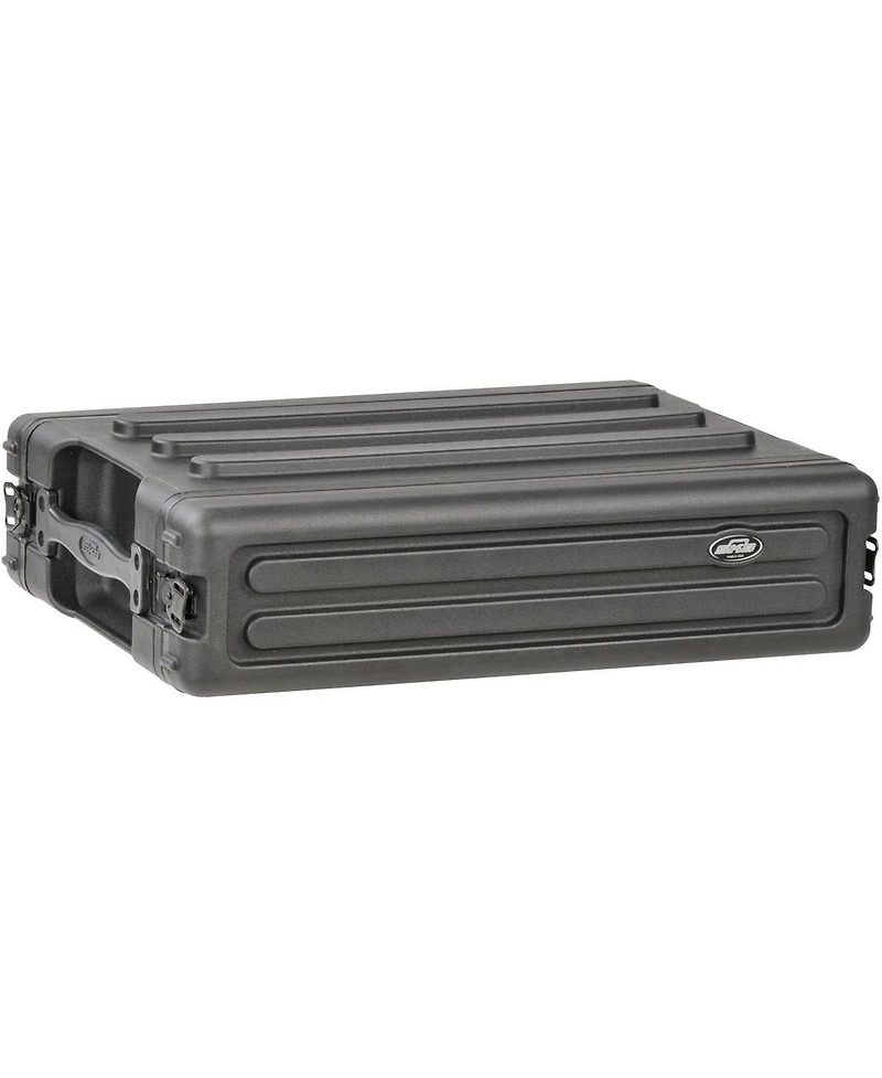 Skb 2U Roto-Molded Shallow Rack Case with Steel Rails