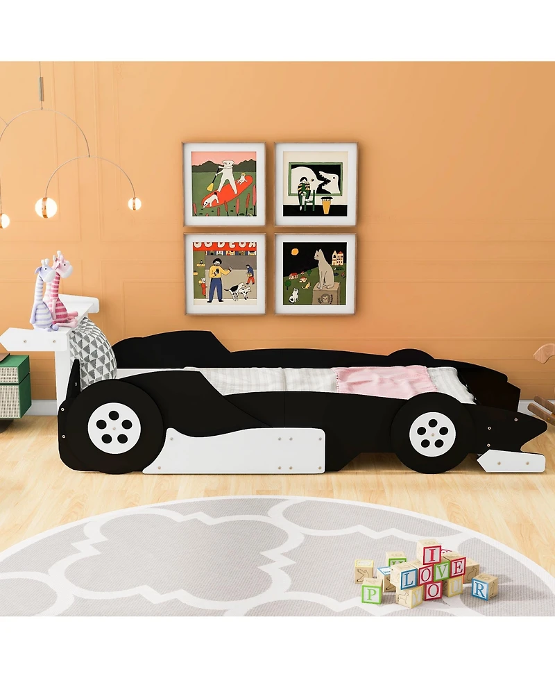 Sailvan Race Car-Shaped Platform Bed with Wheels