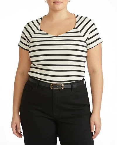 Universal Standard Plus Carey Ribbed Sweetheart Tee