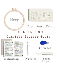 Gnuadz Embroidery Starter Kit 12 Stitches Practice Book Beginners Sewing Set