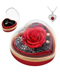 Gnuadz Eternal Rose Heart Necklace Gift Box