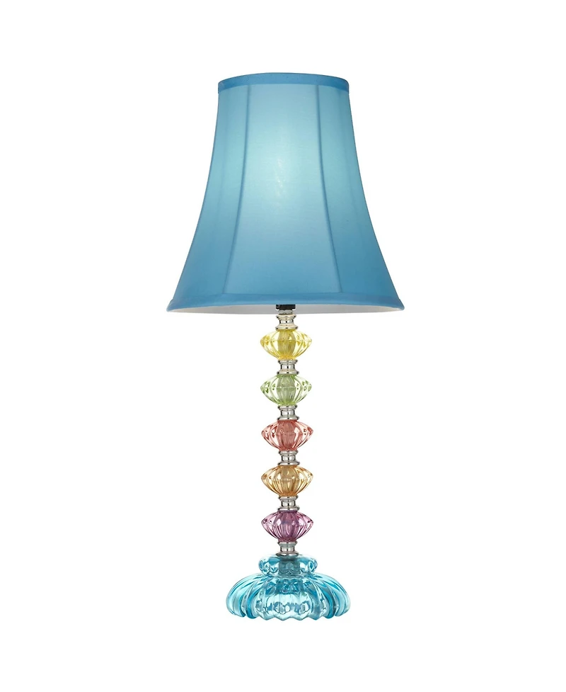 360 Lighting Bohemian 21" High Small Modern Accent Table Lamps Set of 2 Stacked Glass Shade Living Room Bedroom