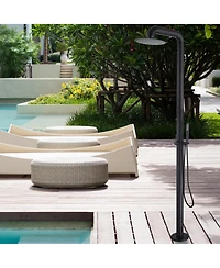 Busdays Floor Standing Shower System Rainfall and Handheld Stainless Steel Leak Proof Valve