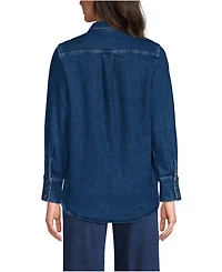 Lands' End Women's Soft Denim Twill Button Front Shirt