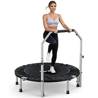 Bcan Foldable Rebounder Trampoline, 330LBS with Adjustable Padded Handle for Indoor/Outdoor Training