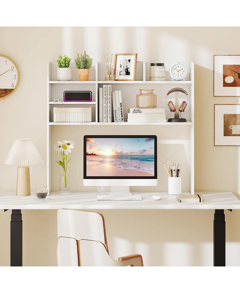 Slickblue Desktop Bookshelf with 6 Shelves Countertop Storage Hutch