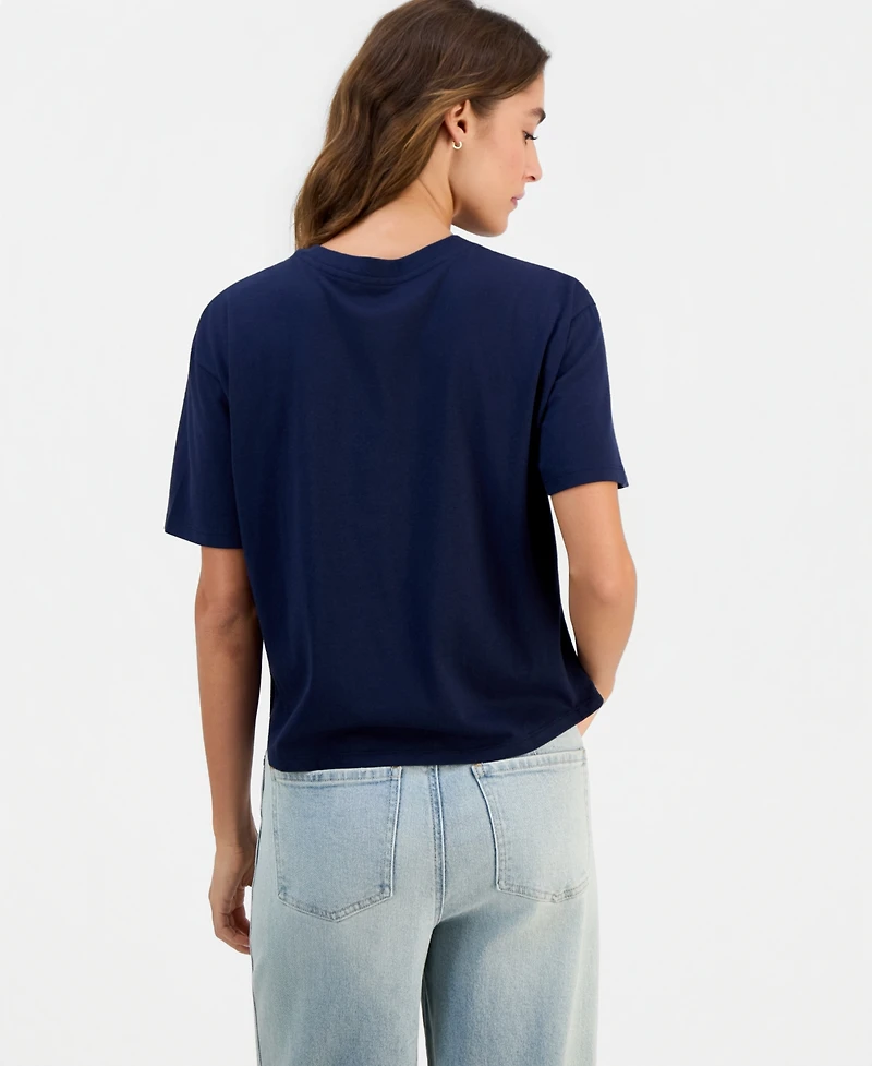 Rebellious One Juniors' New York Skyline Graphic Crop Tee