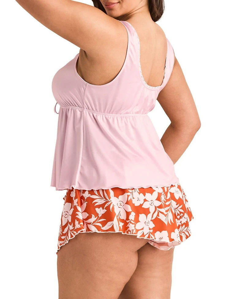 Adore Me Plus Lavern Pajama Tank Top & Shorts Set