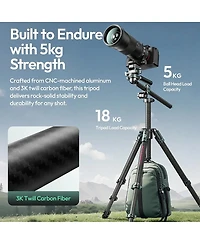 Ulanzi JJ06 GlideGo 5-Section Carbon Fiber Travel Tripod with Ball Head