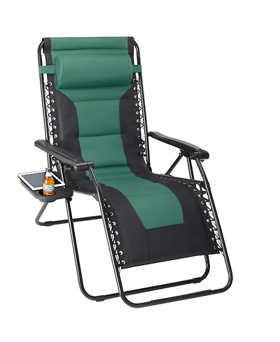 Yiortwo Zero Gravity Recliner Chair Folding Outdoor Lounge Chair with Cushion