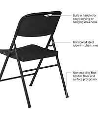 Yiortwo Heavy Duty Folding Chair, Stackable Portable Indoor Outdoor Seating