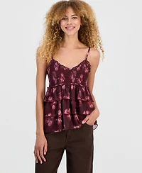 Madden Girl Juniors' Smocked Babydoll Tank