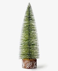 Holiday Lane Northern Lights Green Sisal Tree with Wood Base Led Light-Up Decor